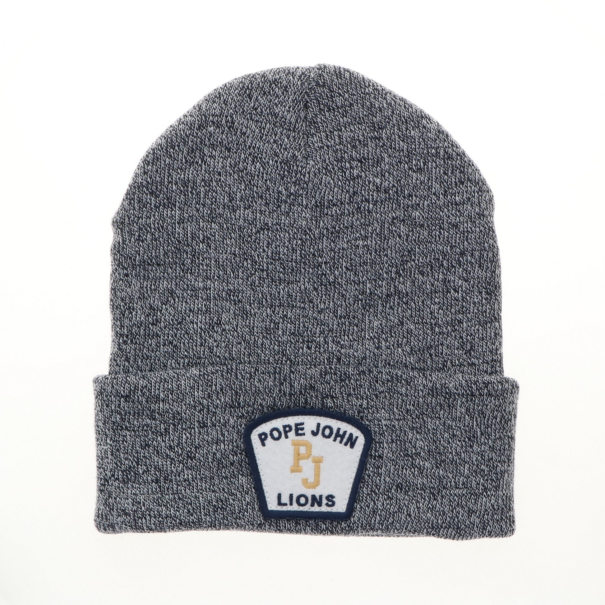 Winter Hat  - Marled Cuffed Beanie - Navy & White - Legacy