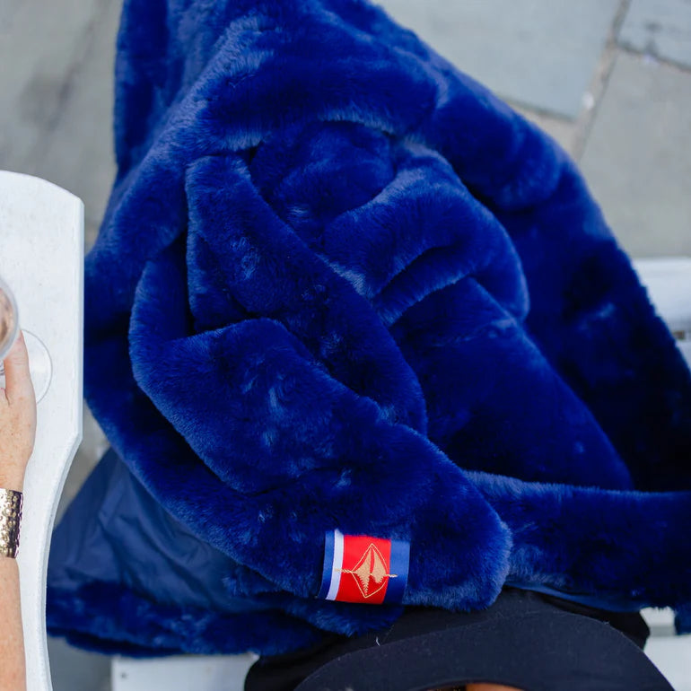 Blanket- Navy - Long Lap Faux Fur / Water Proof Blanket - Pretty Rugged