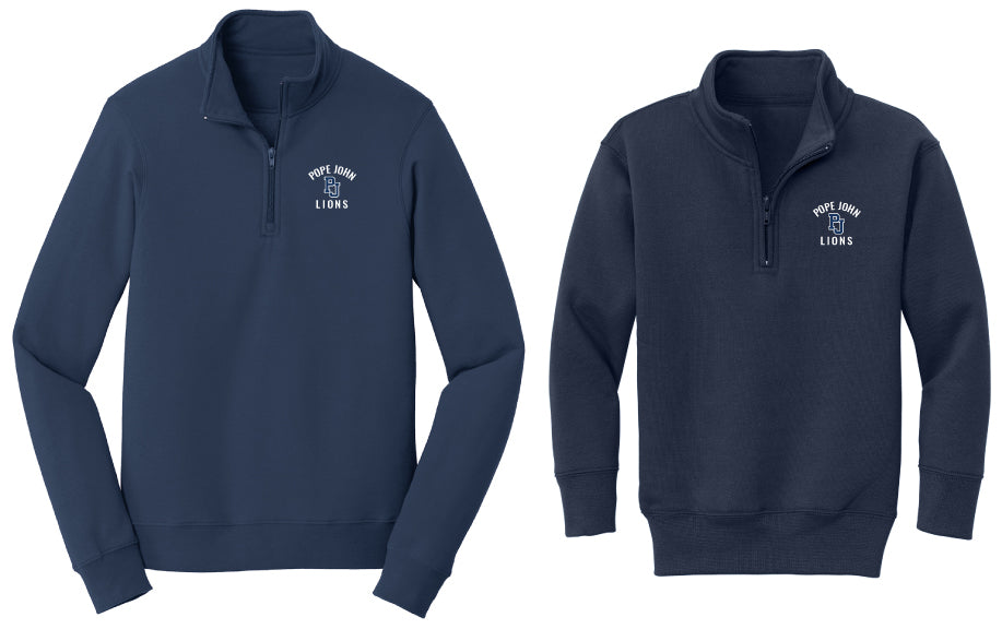 Unisex 1/4 Zip Pullover Sweatshirt - Navy - ES Sports
