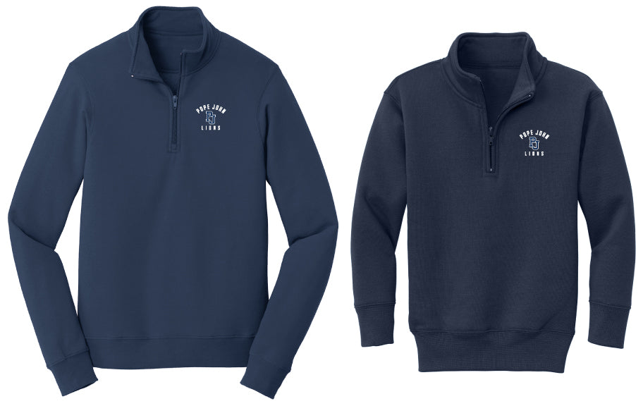Unisex 1/4 Zip Pullover Sweatshirt - Navy - ES Sports