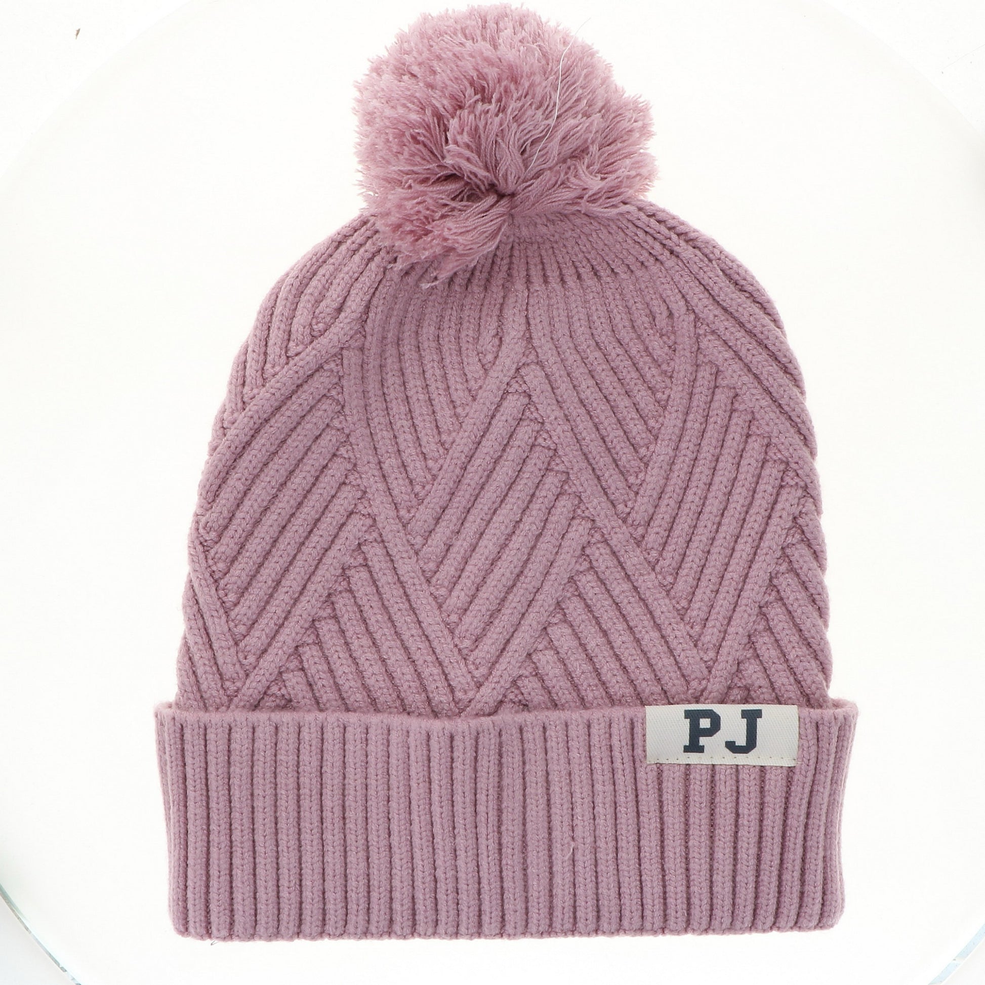 Winter Hat - Pink - Pom Cuffed Beanie - Legacy Bridger Textured Cuff Beanie