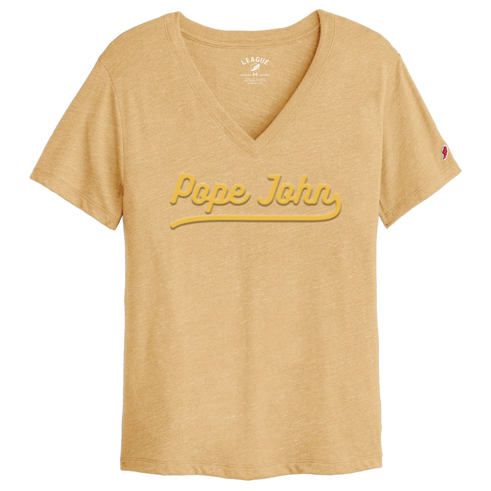 Women's Boyfriend V Neck Short Sleeve Tee - Varsity Gold - League Intramural Collection