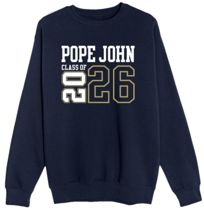 CLASS OF 2026- Choose Crew, Hoodie or Tee - Navy - ES Sports