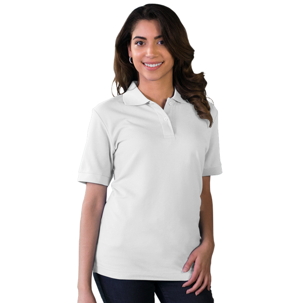 Women's Polo Short Sleeve Top - White - ES Sports