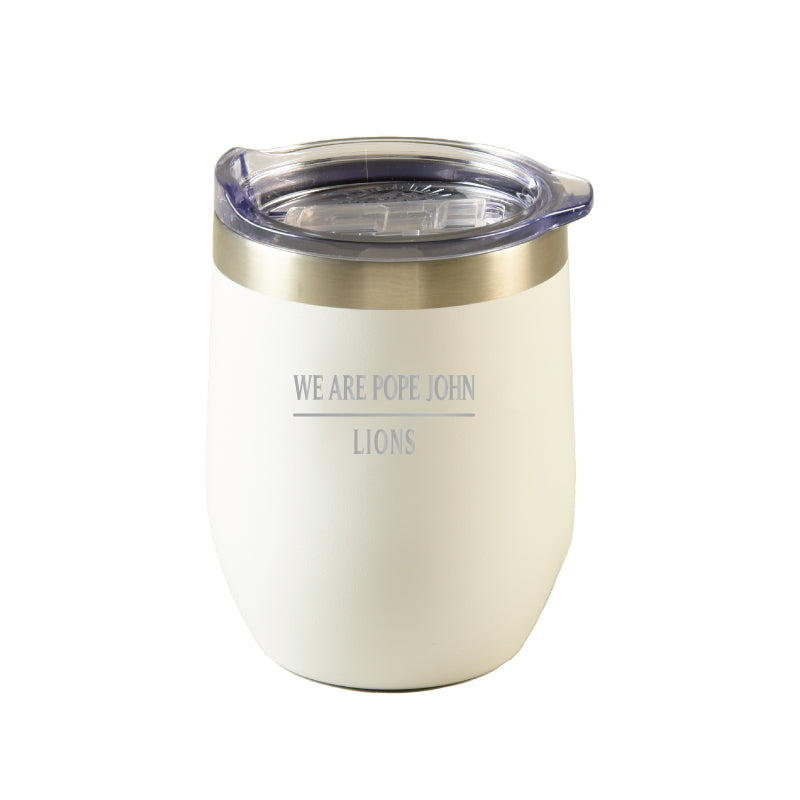 Beverage Tumbler - White 16 Oz - Stainless Steel - Laser Etched - RFSJ