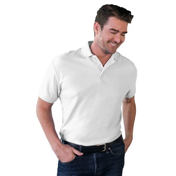 Men's Polo Short Sleeve Top - White - ES Sports