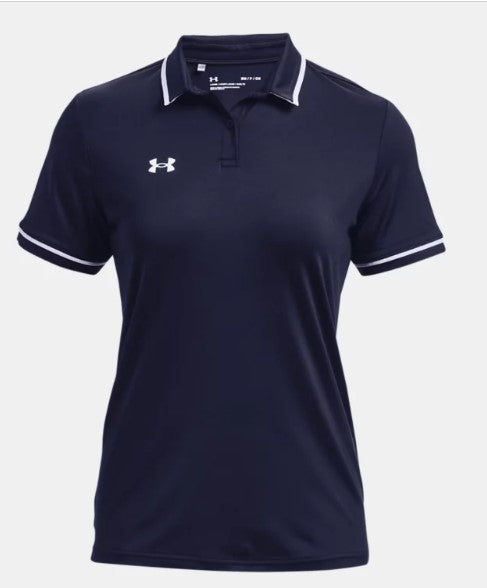 Women's Short Sleeve UPF 30 Polo - Navy - Under Armour - Tipped Polo