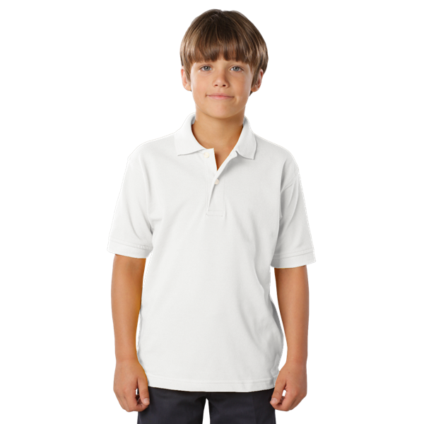 Youth Polo Short Sleeve Top - White - ES Sports