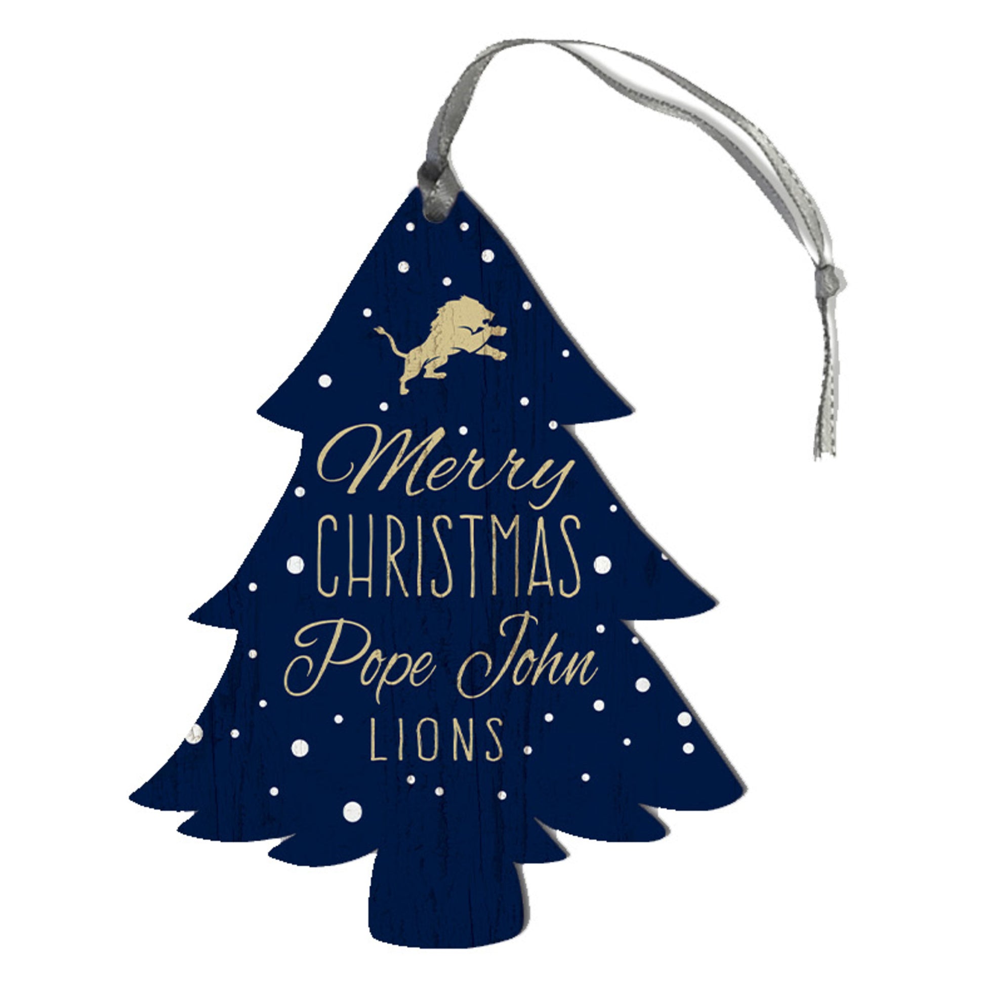Ornament - Navy - Wooden 2D Tree - Legacy Holiday Collection