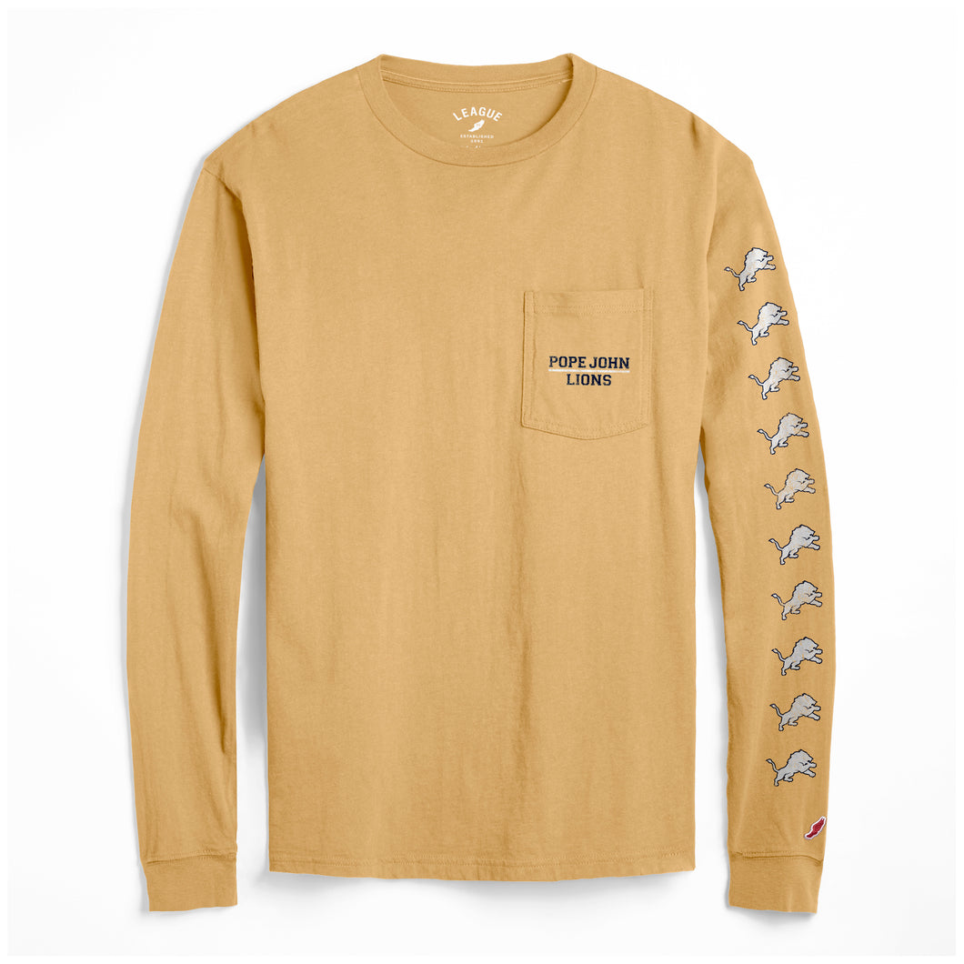 SALE - League Pocket Long Sleeve Tee- Vegas Gold