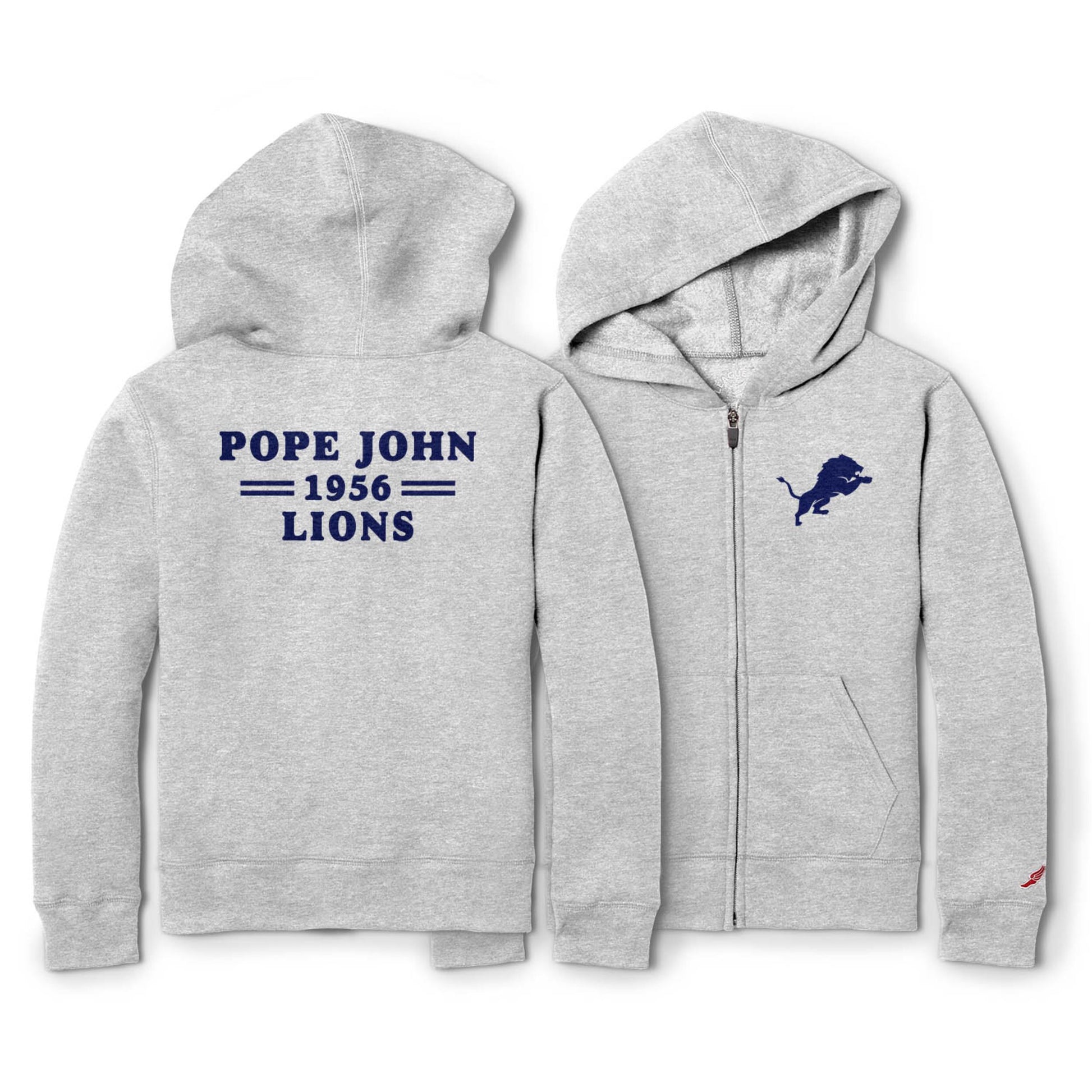 Youth Full Zip Hoodie Sweatshirt - Grey - League