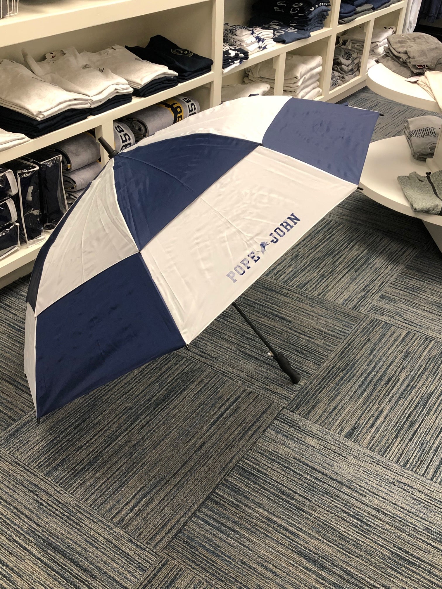 62" Golf Umbrella - Navy and White - Skylands Promotions