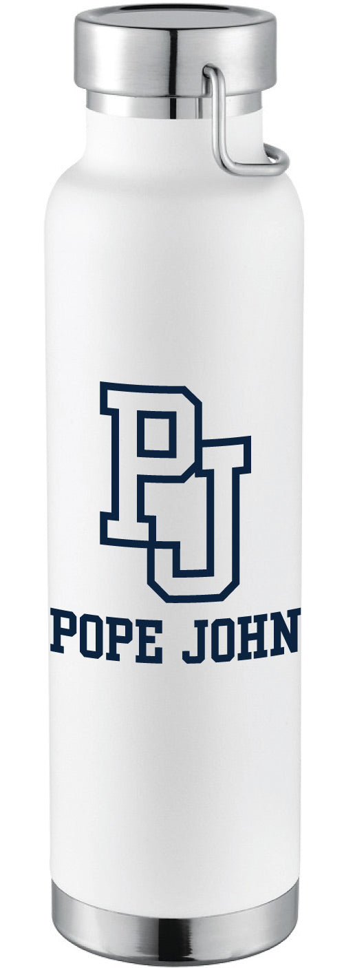 Water Bottle - White 22 Oz. - Stainless Steel With Loop Handle