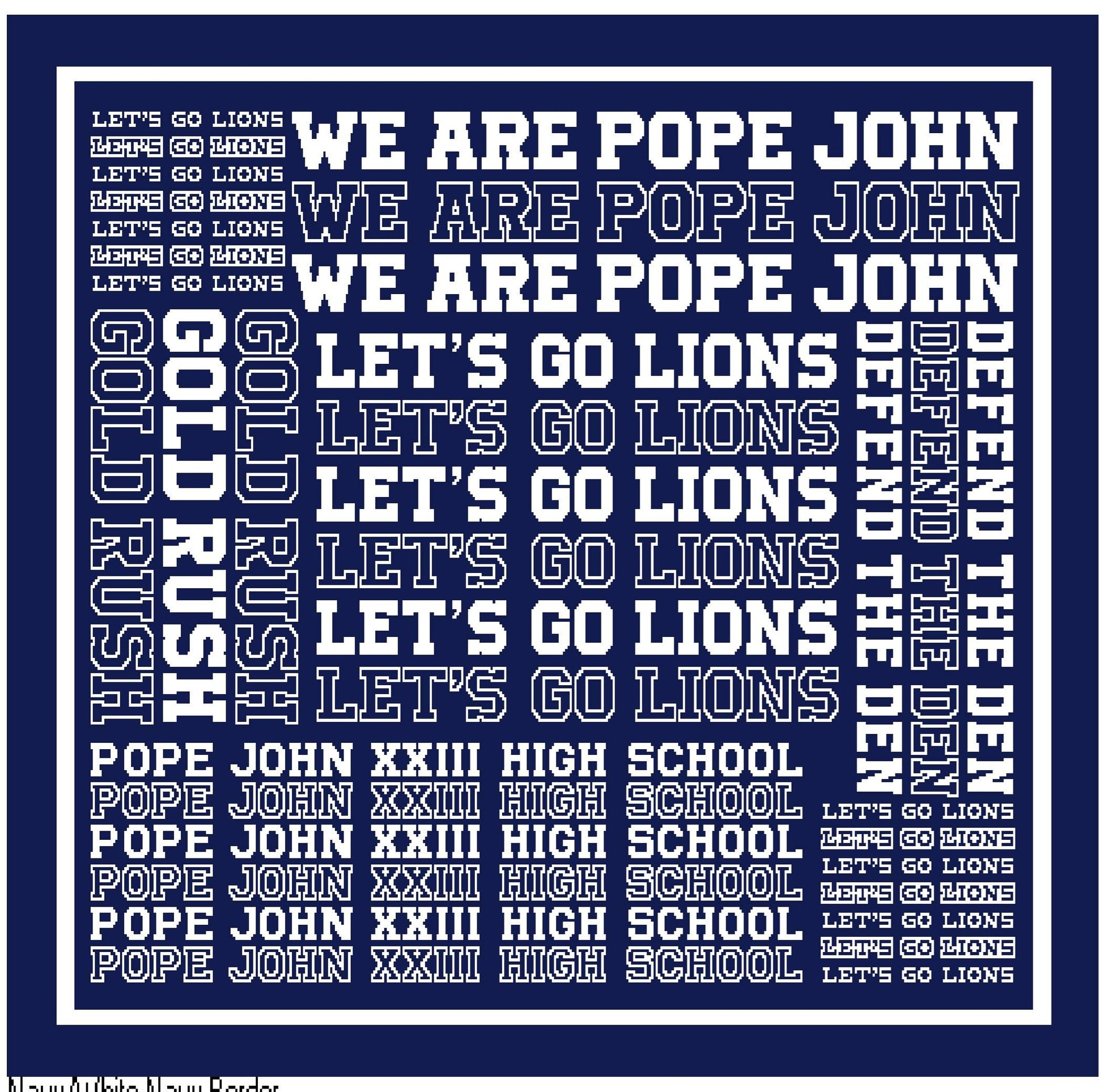 Blanket - Navy/White - Classic Knit Blanket - We Are Pope John