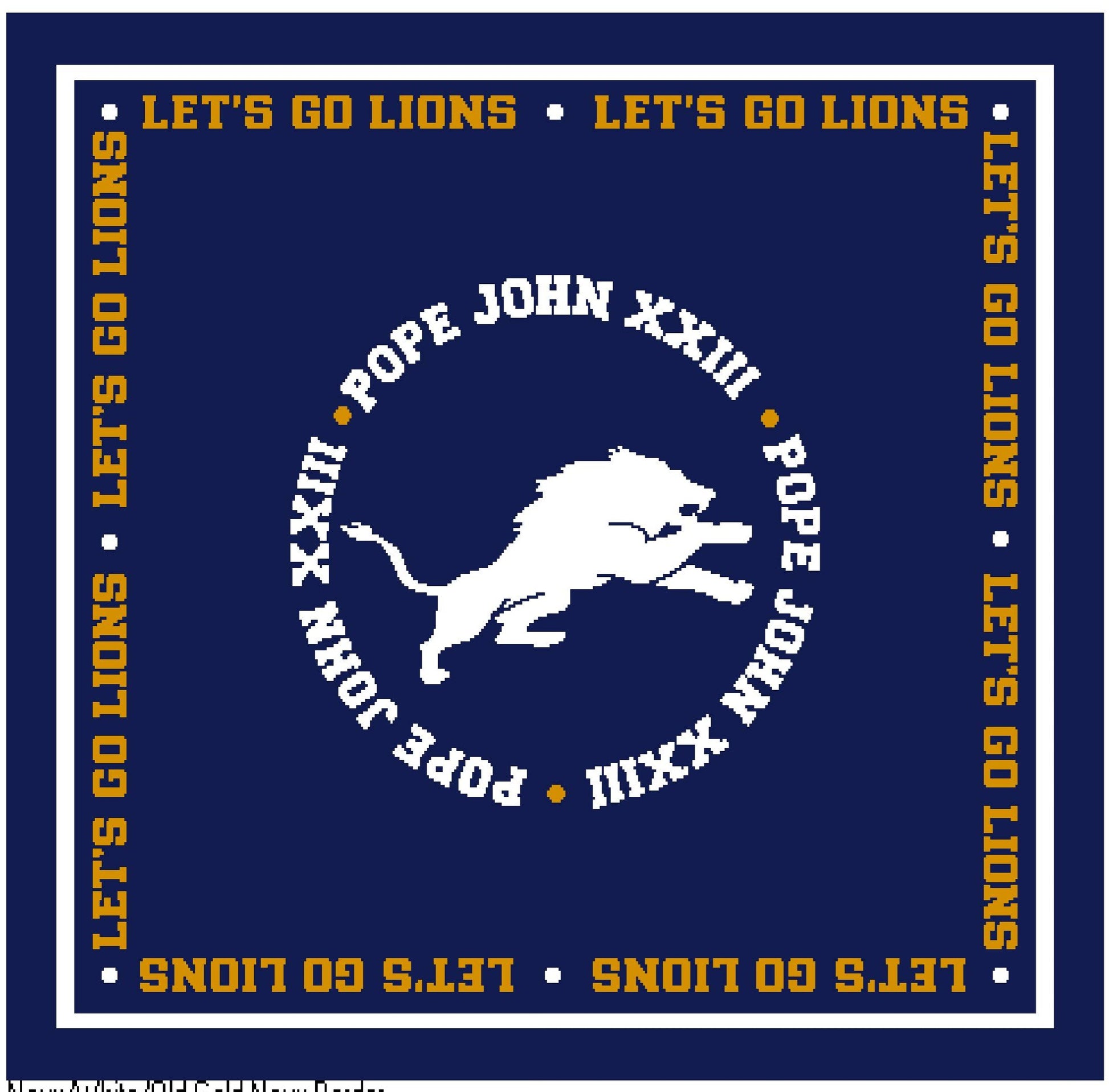 Blanket - Navy/Gold/White - Classic Knit Blanket - Let's Go Lions