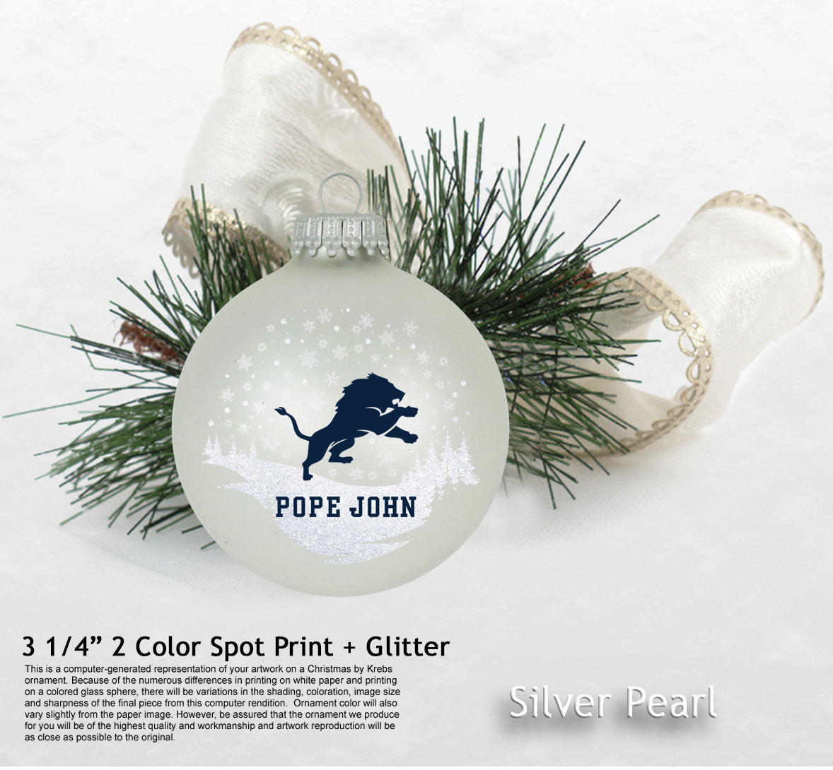 Ornament - Silver  - Glass Ball - RFSJ